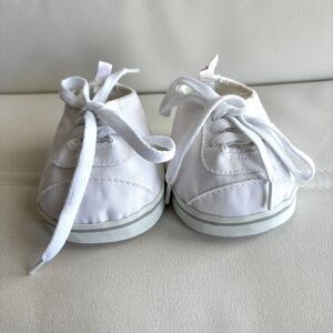Build-A-Bear White Canvas Shoes Sneakers BAB Plush Accessory Teddy Bear Shoes #A